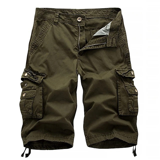 Multi-Pocket Cargo Knee Shorts