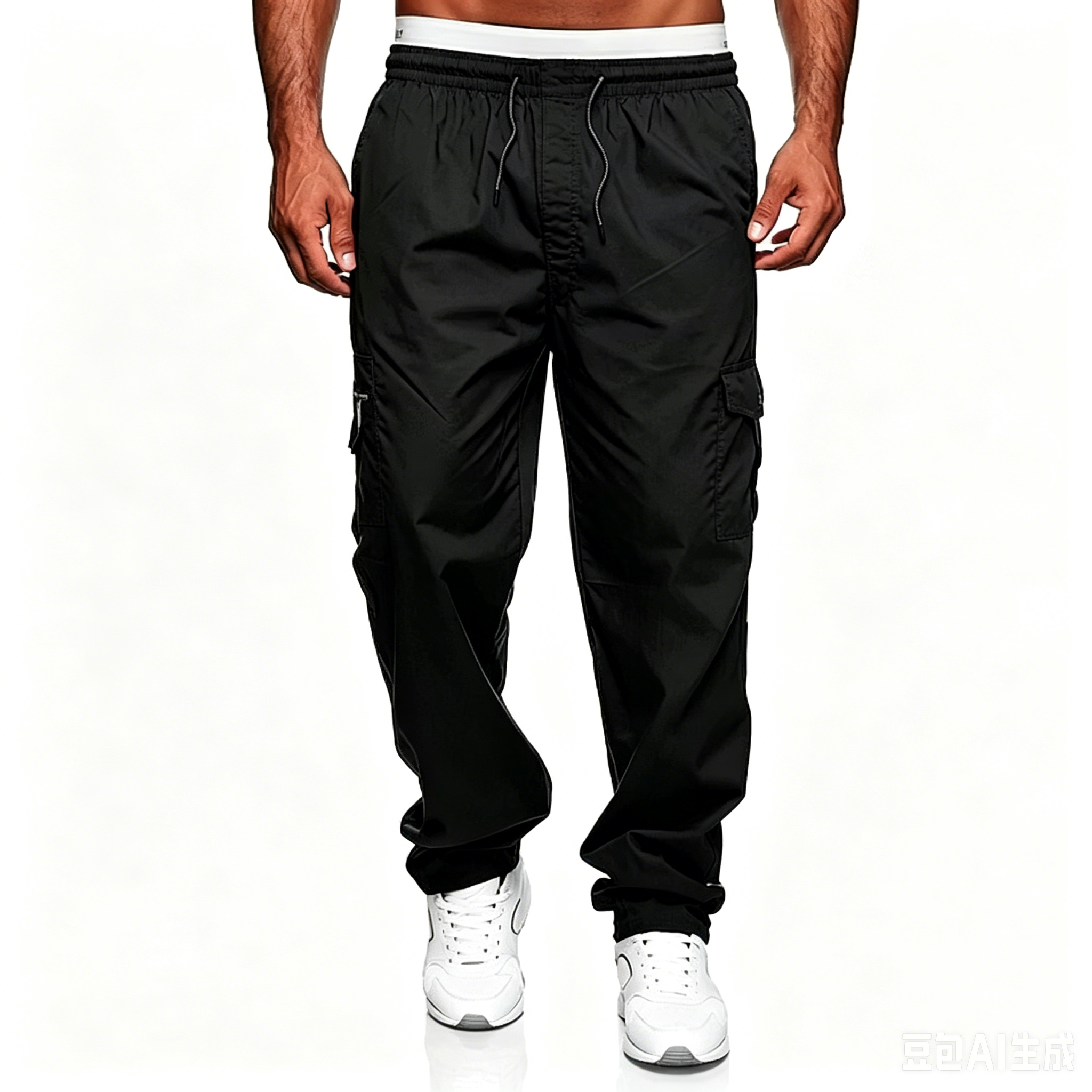 Lightweight Elastic Waist Cargo Jogger Pants for Men