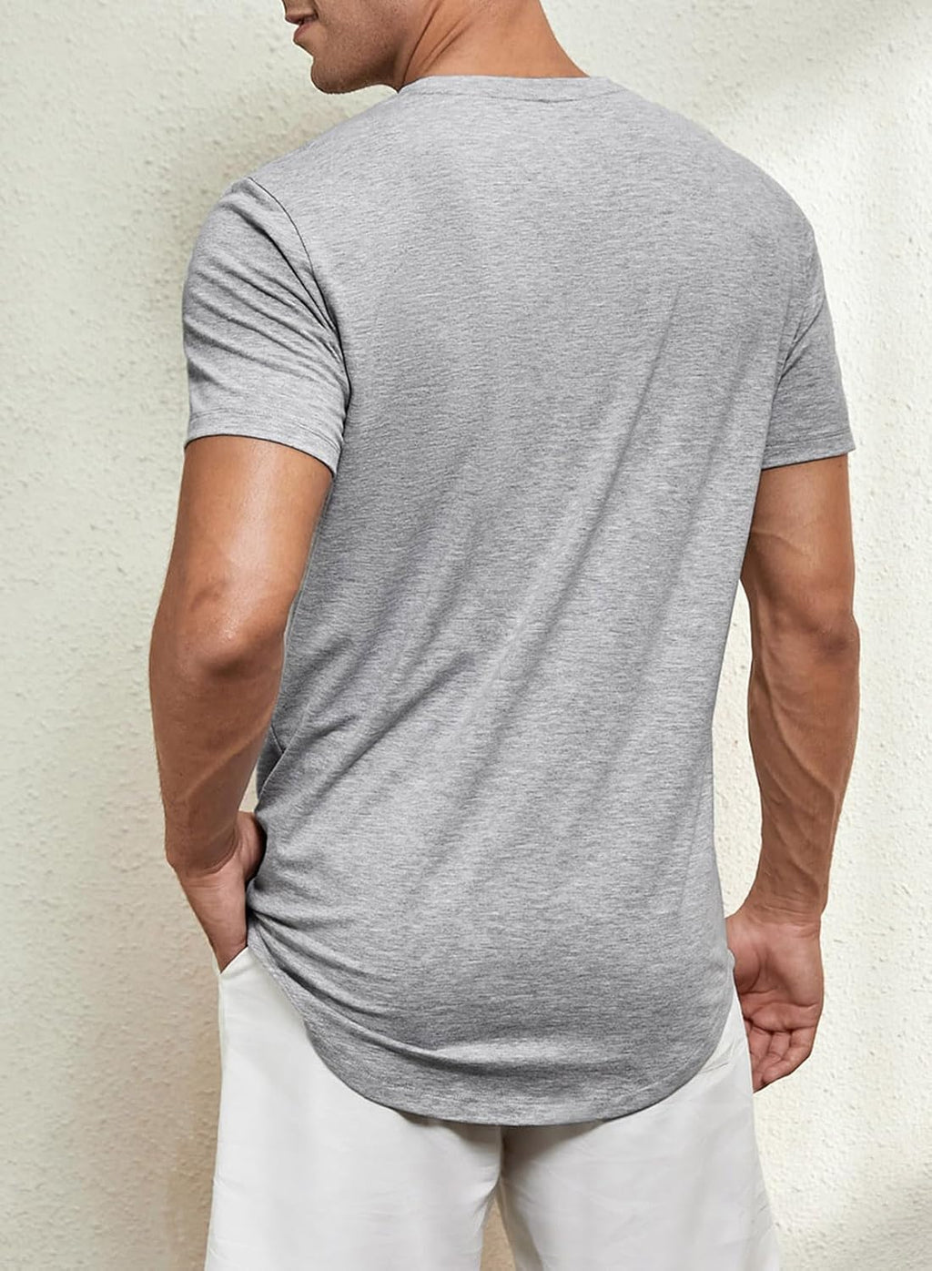 JMIERR Mens 3 Pack Cotton Hipster Hip Hop Longline Crewneck T-Shirt