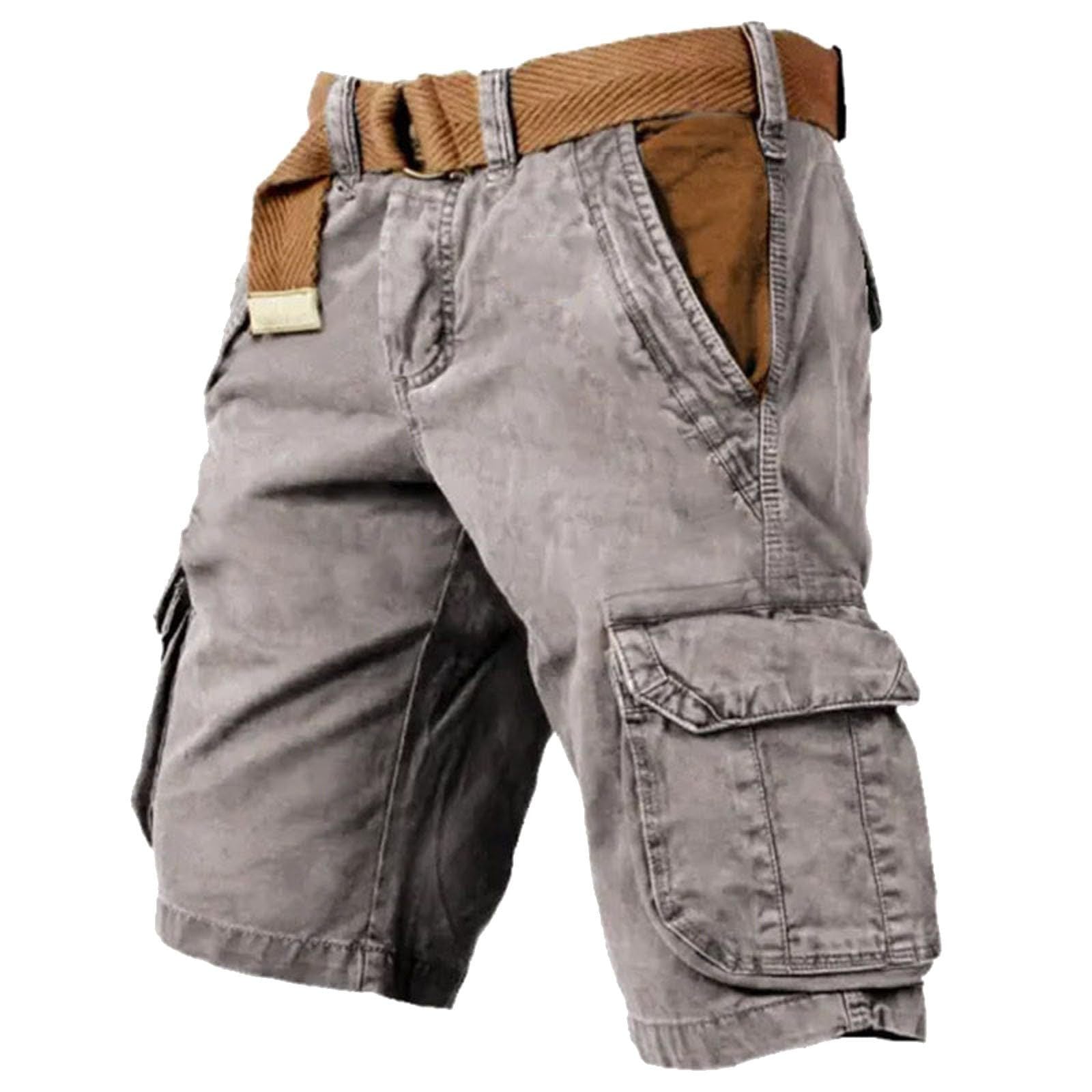 Men's Casual Multi‑Pocket Cargo Shorts Vintage Washed Outdoor Summer Work Shorts