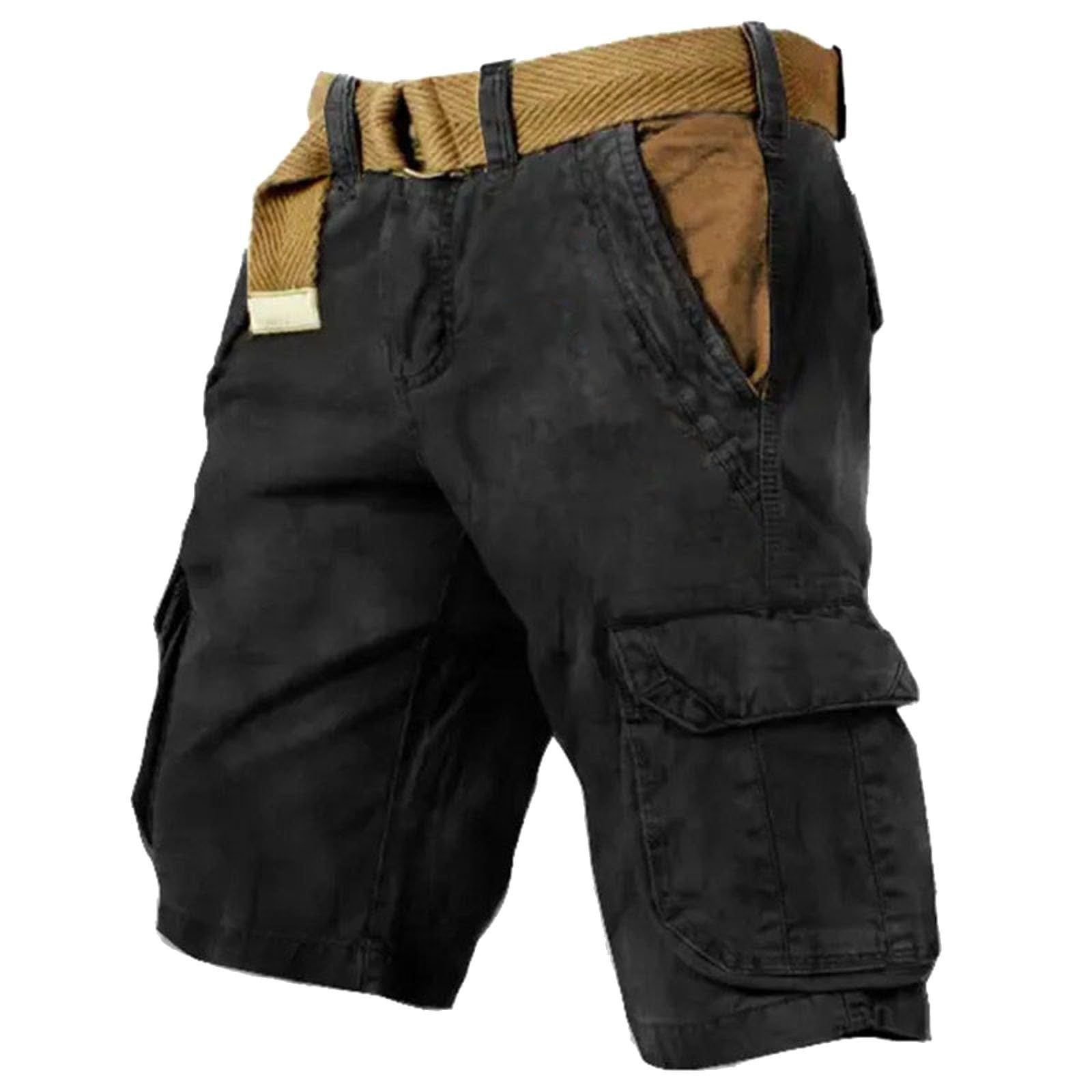 Men's Casual Multi‑Pocket Cargo Shorts Vintage Washed Outdoor Summer Work Shorts